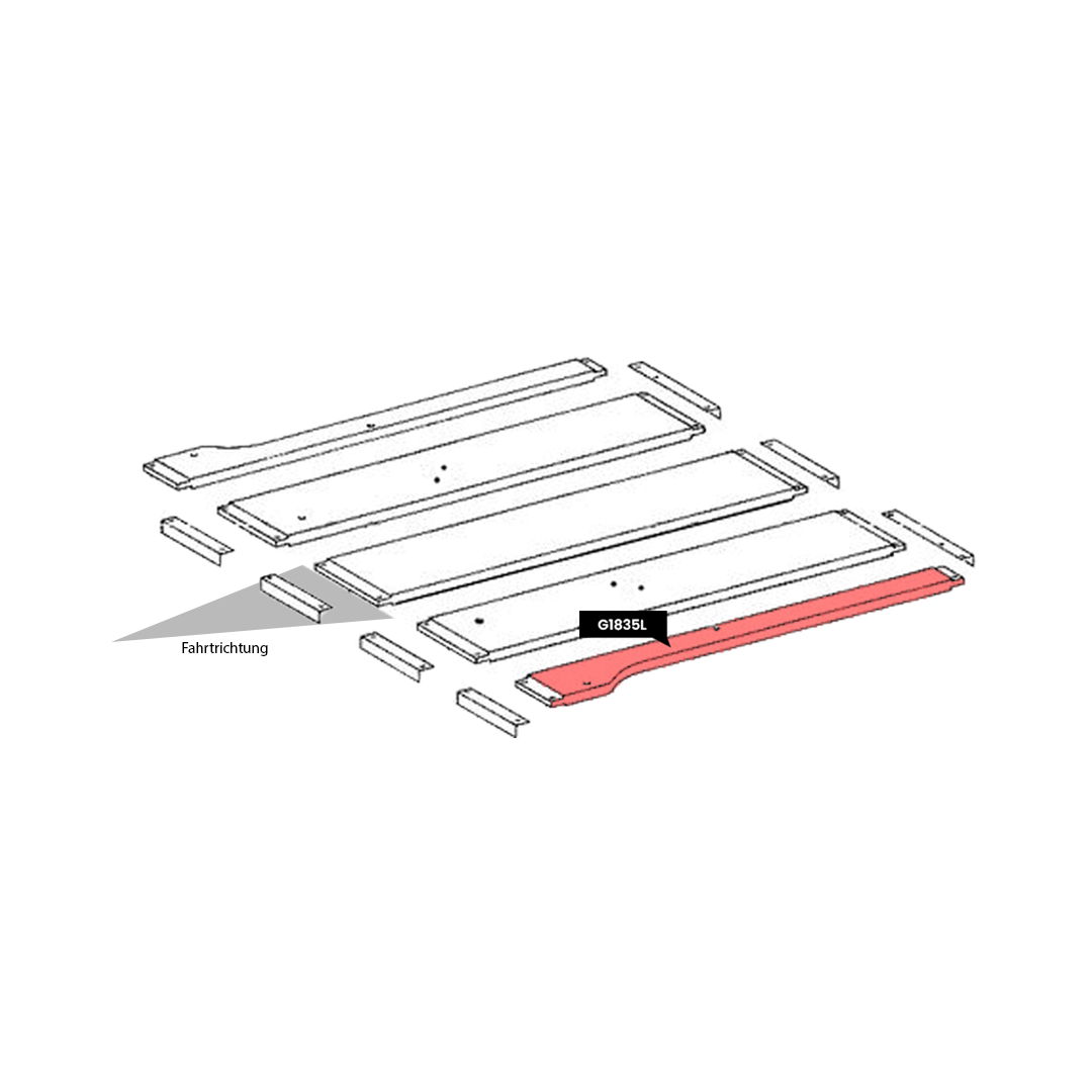 Fahrzeugboden Holzplanke p.f.  A4616930370 Linkes Teil mit 2 Löchern