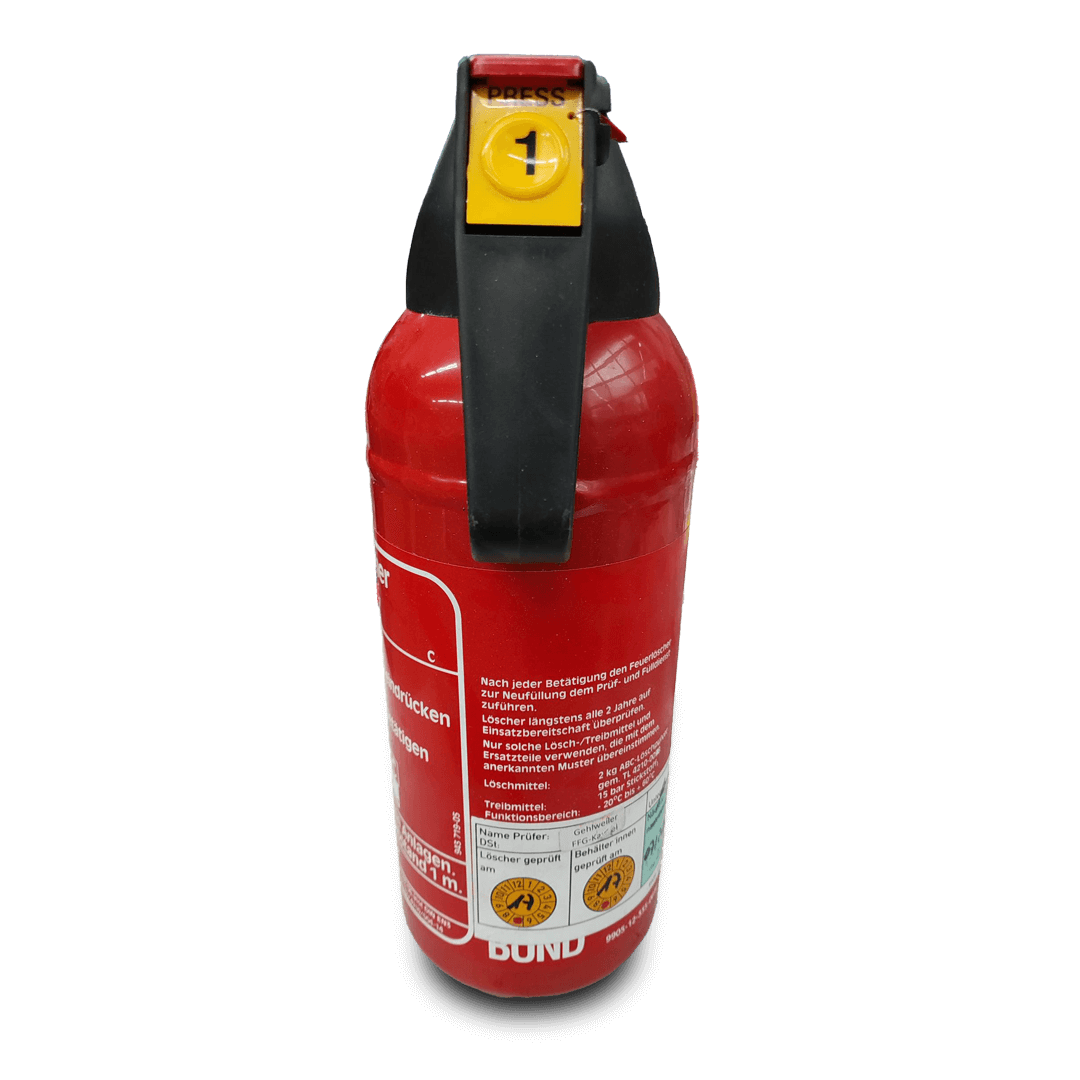 Feuerlöscher 2 Kg ABC Pulver Original vom Bundeswehr Wolf