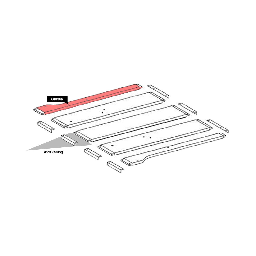 Fahrzeugboden Holzplanke p.f.  A4616930570 Rechtes Teil mit 2 Löchern